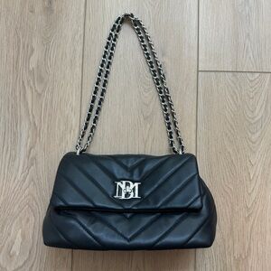 Badgley Mischka Black Diamond-Quilted Crossbody Purse